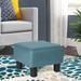 17 Stories 12.6" Wide Faux Leather Square Footstool Ottoman Mildew Resistant/Stain Resistant in Blue/Black | 9.6 H x 12.6 W x 12.6 D in | Wayfair