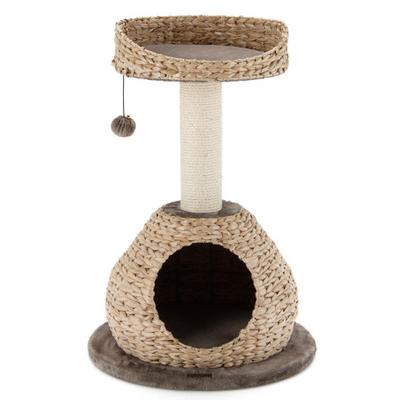 Costway 28 Inches Hand-Made Cat Tree Tower with Jump Platform-Coffee