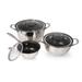 Wolfgang Puck 6-Piece Stainless Steel Pots and Pan Set, Scratch-Resistant Non-Stick Cookware, Clear Tempered glass