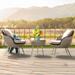 3-Piece Bistro Wicker Rattan Outdoor Sets With Cusions - N/A