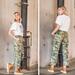 Free People Pants & Jumpsuits | Euc Free People Camo Denim Wide Leg Pants Pockets 26 | Color: Black/Green | Size: 26