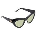 Gucci Accessories | New Gucci Green Cat Eye Women's Sunglasses | Color: Black/Green | Size: 54mm-15mm-145mm