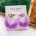 Kate Spade Jewelry | Beautiful Kate Spade Gold Purple Adore-Ables Huggies Earrings. | Color: Purple | Size: Os