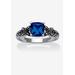 Women's Cushion-Cut Birthstone Ring In Sterling Silver by PalmBeach Jewelry in September (Size 9)