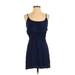 Mimi Chica Casual Dress - Mini: Blue Solid Dresses - Women's Size Small