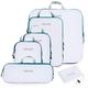 Alameda Compression Packing Cubes for Suitcases and Backpack,luggage Travel Packing Organiser Bags Set,Home Storage (White(XL+L+2S+Slim+Laundry Bag))