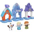 Fisher-Price Disney Frozen Snowflake Village Set Little People, 3 Connecting playsets with Anna, Elsa and Olaf Characters for Toddlers and Kids