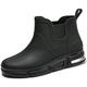 GURGER Wellies Mens Ankle Short Wellington Boots Rubber Rain Boots Waterproof Black Size 8