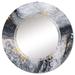 East Urban Home Black Gold & White Marble Art Waves - Modern Wall Mirror Round Metal | 32 H x 32 W x 0.24 D in | Wayfair