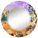 East Urban Home Rocky Shore w/ Lonely Tree & Rainbow Horizon - Nautical & Coastal Wall Mirror Round | 24 H x 24 W x 0.24 D in | Wayfair