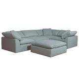 Cloud Puff Slipcover for 5 Piece Modular Sectional Sofa, Stain Resistant Performance Fabric, Ocean Blue - Sunset Trading SU-1458SC-43-3C-1A-1O