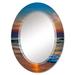 East Urban Home Bright Sunset Of Waves Breaking At The Shore - Nautical & Coastal Wall Mirror Oval in White | 36 H x 24 W x 0.24 D in | Wayfair