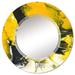 East Urban Home Yellow Black & White Liquid Art VII - Modern Wall Mirror Round Metal | 32 H x 32 W x 0.24 D in | Wayfair