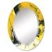 East Urban Home Yellow Black & White Liquid Art VII - Modern Wall Mirror Oval | 30 H x 20 W x 0.24 D in | Wayfair 7DEC16C9782F4AD4B1E847932FFFF4A3
