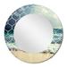 East Urban Home Blue Waves Breaking On The Beach - Nautical & Coastal Wall Mirror | 24 H x 24 W x 0.24 D in | Wayfair