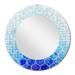 East Urban Home Squared Mosaic In Shades Of Blue - Modern Wall Mirror Metal | 32 H x 32 W x 0.24 D in | Wayfair 9B5FA60BE3224505848C80265C648C5A