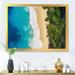 Rosecliff Heights Aerial View Of Sea & Turquoise Beach - Nautical & Coastal Canvas Wall Art Print Canvas in Blue/Green | 12 H x 20 W in | Wayfair