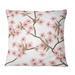 East Urban Home Pink Cherry Blossoms On Branches On White - Patterned Printed Throw Pillow Polyester/Polyfill blend | 18 H x 18 W x 5 D in | Wayfair