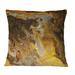 East Urban Home Yellow Black & Orange Abstract Marble - Modern Printed Throw Pillow Polyester/Polyfill blend | 16 H x 16 W x 5 D in | Wayfair