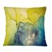 East Urban Home Yellow & Blue Marble Waves II - Modern Printed Throw Pillow Polyester/Polyfill blend | 18 H x 18 W x 5 D in | Wayfair