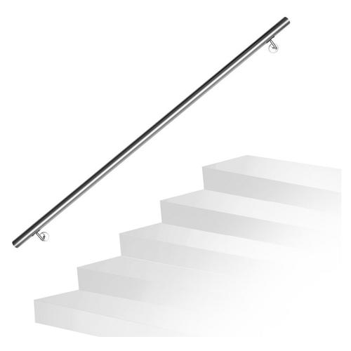 Edelstahl Handlauf, Geländer Wandhandlauf Rostfrei Treppengeländer Für Innen & Außen 160cm – Silber