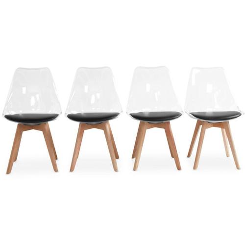 4er Set Stühle im skandinavischen Stil - Schwarz - Sweeek