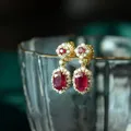 Ensemble de boucles d'oreilles ovales en diamant pour femme bijoux de luxe vintage classique