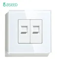 BSEED-Prise murale double Internet RJ45 CAT5 réseau de données port informatique panneau de