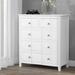 Modern 5 Drawers Solid Wood Chest in White