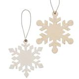 Wood Snowflake Ornament 2 Asstd. - 3.75" high by 3.75" wide