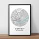 Detroit City Map Print, Street Map Art, Detroit Map Poster, Detroit Map Print, City Map Wall Art, Detroit Map, Travel Poster, Map Print