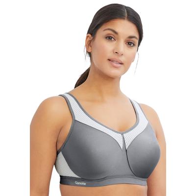 Plus Size Women's Glamorise® Wonderwire® High-Impact Underwire Sport Bra 9066 by Glamorise in Gray (Size 44 H)