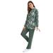 Plus Size Women's Fleece Sweatshirt Set by Woman Within in Pine Tie Dye (Size 4X) Sweatsuit