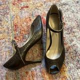 Nine West Shoes | Free W Bundle! Nine West T-Strap Brown Peep Toe Heels Sz 8.5 | Color: Brown | Size: 8.5