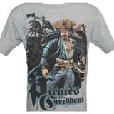 Disney Shirts | Disney Store Pirates Of The Caribbean Jack Sparrow Pearl Med Gray T-Shirt | Color: Black/Gray | Size: M