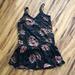 American Eagle Outfitters Dresses | American Eagle Velvet Floral Print Shirt Dress | Color: Black/Pink | Size: S