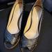 Coach Shoes | Coach Open Toe High Heels | Color: Black/Cream | Size: 9.5