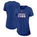 Women's Nike Royal Chicago Cubs Side Cinch Fashion Tri-Blend Performance T-Shirt