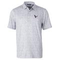Men's Cutter & Buck Gray Houston Texans Pike Constellation Print Stretch Polo