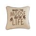 18" x 18" Moose Out of Life Embroidered Throw Pillow