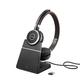 Jabra Evolve 65 SE Schnurloses Stereo-Headset - Bluetooth-Headset mit Mikrofon mit Geräuschunterdrückung, langlebigem Akku und Ladestation - UC zertifiziert für Zoom, Unify und mehr - Schwarz