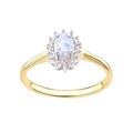 Old English Jewellers 9ct Yellow Gold on Silver Natural Opal & Diamond Cluster Ring sizes J - V (T)