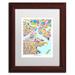 Trademark Fine Art 'Boston MA Street Map 3' Framed Graphic Art Canvas | 14 H x 11 W x 0.5 D in | Wayfair MT0906-W1114MF