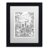 Trademark Fine Art 'Mushroom House' Framed Graphic Art on Canvas in Black/Green/White | 14 H x 11 W x 0.5 D in | Wayfair ALI3532-W1114MF