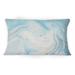 East Urban Home Light Blue & White Liquid Marble Art III -1 Modern Printed Throw Pillow Polyester/Polyfill blend | 12 H x 20 W x 5 D in | Wayfair