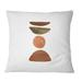 East Urban Home Minimal Half Moons & Orange Full Moon - Modern Printed Throw Pillow Polyester/Polyfill blend | 16 H x 16 W x 5 D in | Wayfair