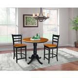 International Concepts Counter Height Extendable Solid Wood Dining Set Wood in Black/Brown | 35.3 H in | Wayfair K57-36RXT-S6172-2