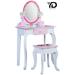 YesDrive Wooden Vanity Table & Stool Set Vanity Set w/ Mirror Children Makeup Dressing Table w/ Mirror & Stool For Girl Wood/Manufactured Wood