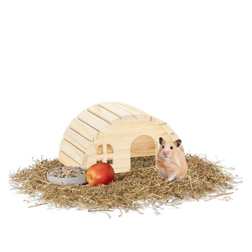Hamsterhaus aus Holz, Käfigzubehör für Zwerghamster & Mäuse, hbt: 10 x 18,5 x 13 cm, Hamster