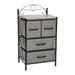 Short Storage Tower, 4 Drawer, Ashwood Victorian Metal Frame and Gray Drawers, Victoria Collection